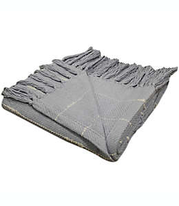 Frazada de algodón Everhome™ con diseño a rayas color gris