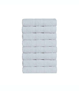 Set de toallas faciales de algodón Simply Essential™ color azul, 8 piezas