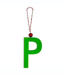 Letra decorativa H for Happy™ navideña “P” color verde