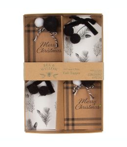 Etiquetas para regalos Bee & Willow™ color blanco/negro, 4 piezas