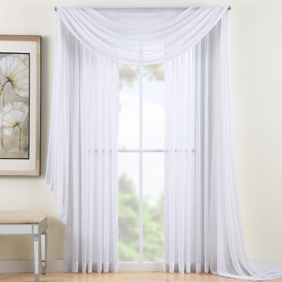 Buy Crushed Voile Sheer Scarf Valance in White from Bed Bath & Beyond