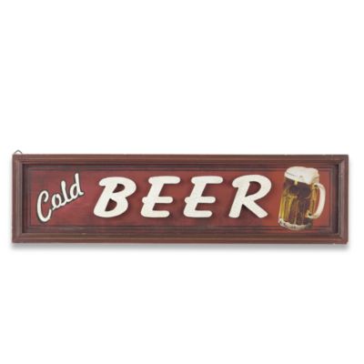 Vintage Cold Beer Sign Wall Plaque - Bed Bath & Beyond