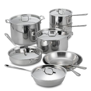 All-Clad Stainless Steel 14-Piece Cookware Set and Open Stock - Bed ...