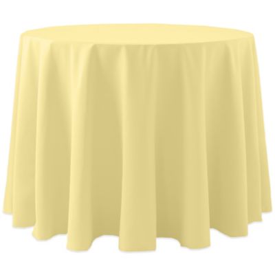 Buy 90 inch Round Yellow Tablecloth from Bed Bath & Beyond - Spun Polyester 90-Inch Round Tablecloth in Yellow