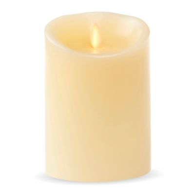 Luminara® Real-Flame Effect Pillar Candle in Ivory - Bed Bath & Beyond