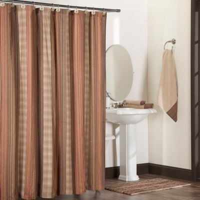 Sierra Stripe Fabric Shower Curtain - Bed Bath & Beyond
