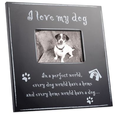 Large Black Wood I Love My Dog 4-Inch x 6-Inch Picture Frame - Bed Bath ...