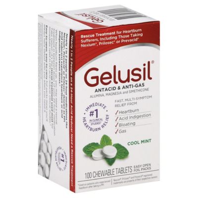 Gelusil Antacid & Anti-Gas 100-Count Chewable Tablets in Cool Mint