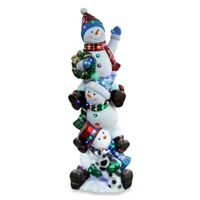 Buy National Tree 5-Foot Pre-Lit Stacked Snowman Decoration from Bed ...