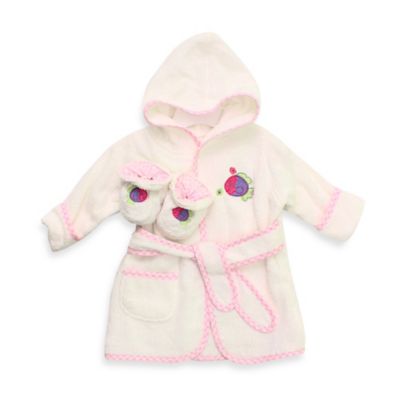 Spasilk® Baby Size 0-9M Fish Hooded Terry Bathrobe and Booties Set in ...