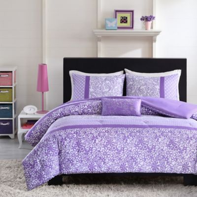 mizone carly reversible comforter set purpl