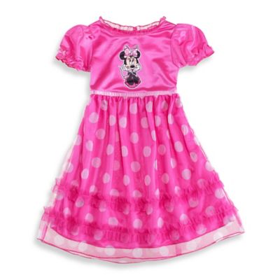 Disney® Minnie Mouse Ruffle Dress Up Gown in Pink - buybuy BABY