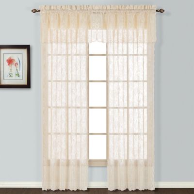 Windsor Lace Window Curtain Panel and Valance - Bed Bath & Beyond