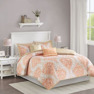 Superior Swallow 3 Piece Embroidered Cotton Duvet Cover Set