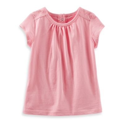 OshKosh B'gosh® Eyelet Short-Sleeve Top in Pink - buybuy BABY