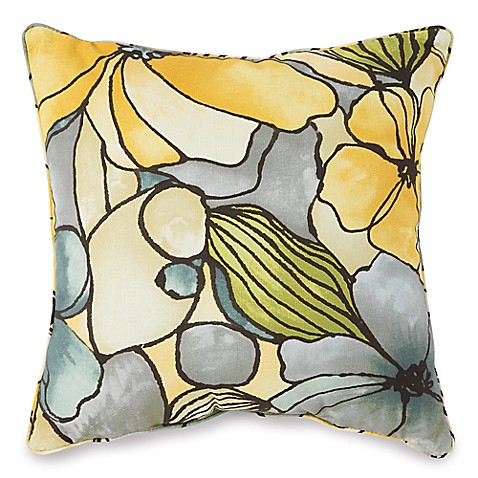 Outdoor 17-Inch Square Throw Pillow in Whitlock Yellow - Bed Bath & Beyond