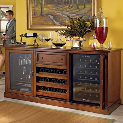 wine credenza enthusiast bar fridge refrigerator buffet walnut cooler built siena dining rack bottle furniture table refrigerators sideboard