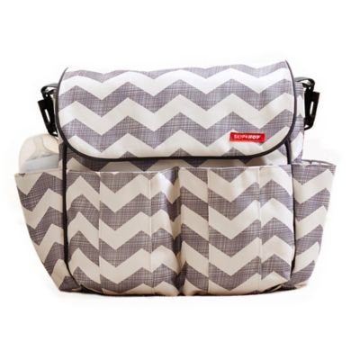 SKIP*HOP® Dash Messenger Diaper Bag in Chevron Grey - buybuy BABY