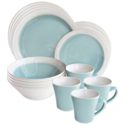 American Atelier Ashbury 16-Piece Dinnerware Set in Green ...