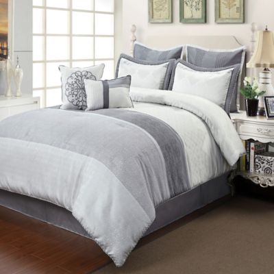 Ciena Comforter Set in Silver/Grey - Bed Bath & Beyond