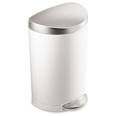 Buy Simplehuman Trash Cans from Bed Bath & Beyond - simplehumanÃ‚Â® Stainless Steel Semi-Round 10-Liter Step-On Trash Can in