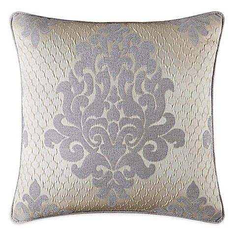 J. Queen New York Dante Square Throw Pillow in Cream - Bed Bath & Beyond