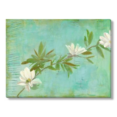 Laura Gunn Magnolias on Turquoise Canvas Wall Art - Bed Bath & Beyond