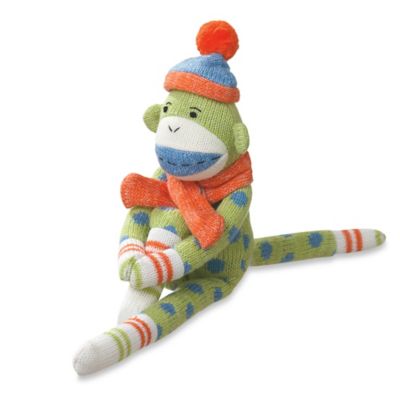 knit monkey stuffed animal