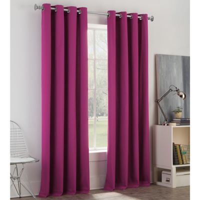 Newport 63Inch Grommet Window Curtain Panel in Purple  Bed Bath  Beyond