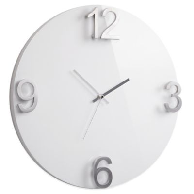 Umbra® Elapse High-Gloss Wall Clock in White - Bed Bath & Beyond