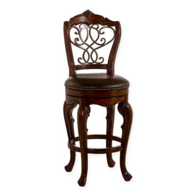 Hillsdale Burrell Wood Swivel Bar Stool in Cherry