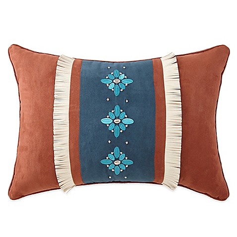 Rio Grande Suede Stripe and Fringe Oblong Throw Pillow - Bed Bath & Beyond