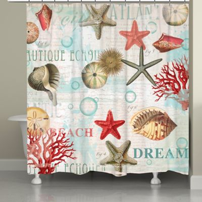 Buy Beach Shower Curtains from Bed Bath & Beyond - Laural HomeÃ‚Â® Dream Beach Shells Shower Curtain