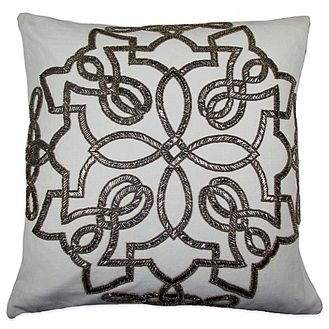 Tegel Beaded Square Throw Pillow in Gold/Silver - Bed Bath & Beyond