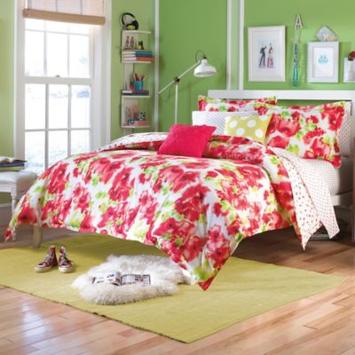 Teen Vogue® Painted Poppy Comforter Set in Red - Bed Bath ...