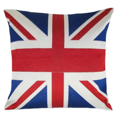 British Flag Embroidered Square Throw Pillow - Bed Bath & Beyond