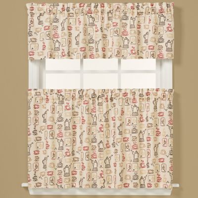 Breaktime Kitchen Window Curtain Tier Pair and Valance - Bed Bath & Beyond