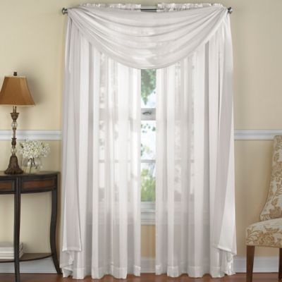 Venetian Stripe Window Scarf Valance in White - www.BedBathandBeyond.com