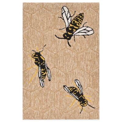 Trans-Ocean Honey Bee Indoor/Outdoor Area Rug in Beige - Bed Bath & Beyond