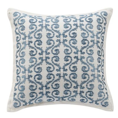 Williamsburg Randolph 16-Inch Square Throw Pillow in Blue - Bed Bath ...