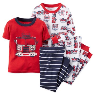 Buy Carter's® Size 18M 4-Piece Fire Truck Pajama Set in Red from Bed ...