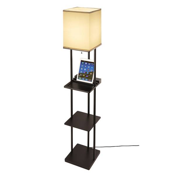 Etagere Floor Lamp With Charging Station CANAZOR
