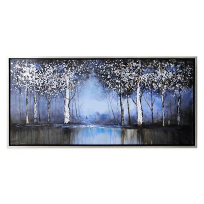 Cobalt Tree Hand-Painted Canvas Wall Art - Bed Bath & Beyond