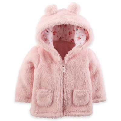 Carter's® Hooded Sherpa Jacket in Pink - buybuy BABY