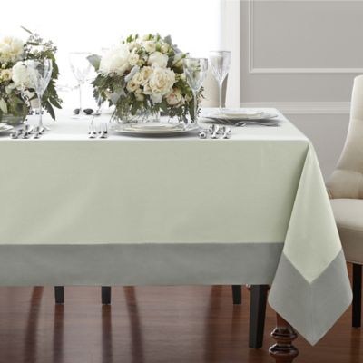 Buy 52 x 52 Tablecloth from Bed Bath & Beyond - WamsuttaÃ‚Â® Bordered Linen 52-Inch x 70-Inch Oblong Tablecloth in Sage