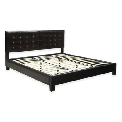 Buy Ledge Tufted King Platform Bed in Chocolate from Bed Bath & Beyond