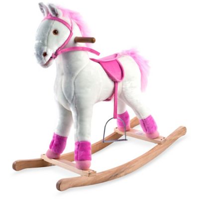 happy trails pink plush rocking pony