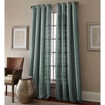 Buy Bedroom Curtains from Bed Bath & Beyond - Manhattan 63-Inch Grommet Top Window Curtain Panel in Blue