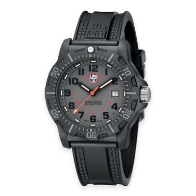 Luminox® Men's 45mm Grey Dial Watch with Black Rubber Strap - Bed Bath ...