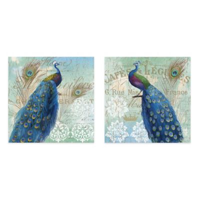 Blue Peacock Gallery Canvas Wall Art - www.BedBathandBeyond.com